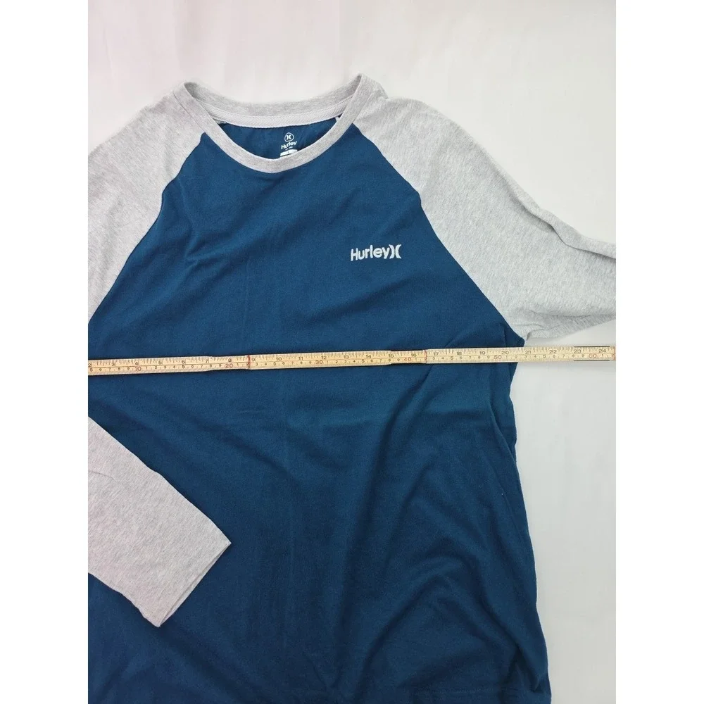 Hurley Shirt Men's Blue-Green/Gray Long Sleeve T-Shirt Size Large - Picture 8 of 14